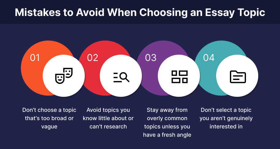 mistakes to avoid when choosing an essay topic