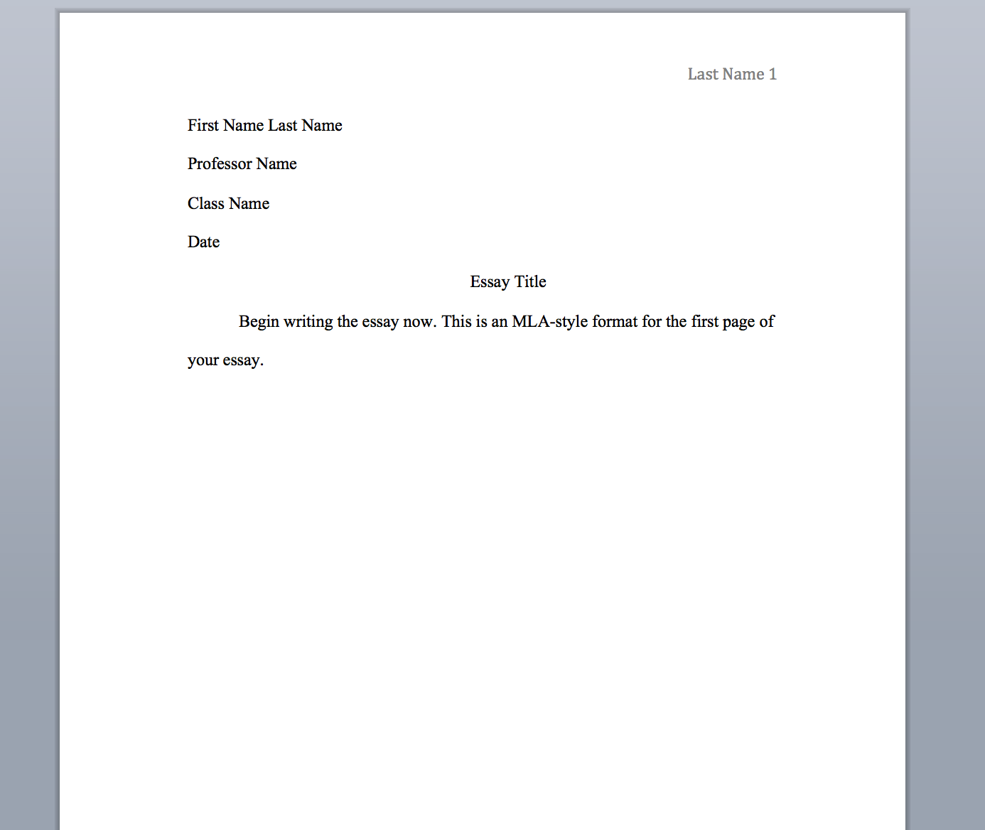 letter in essay format